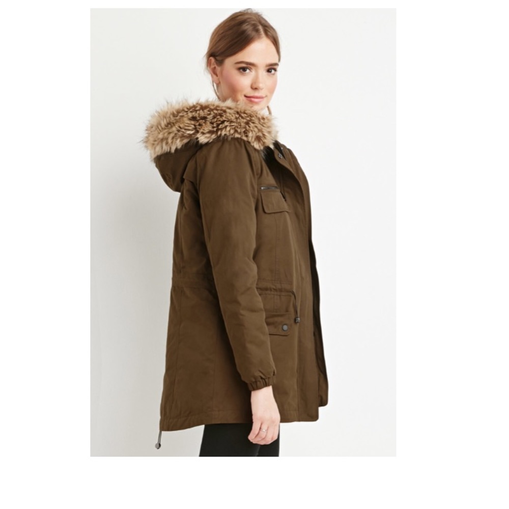 Forever 21 Faux Fur Parka